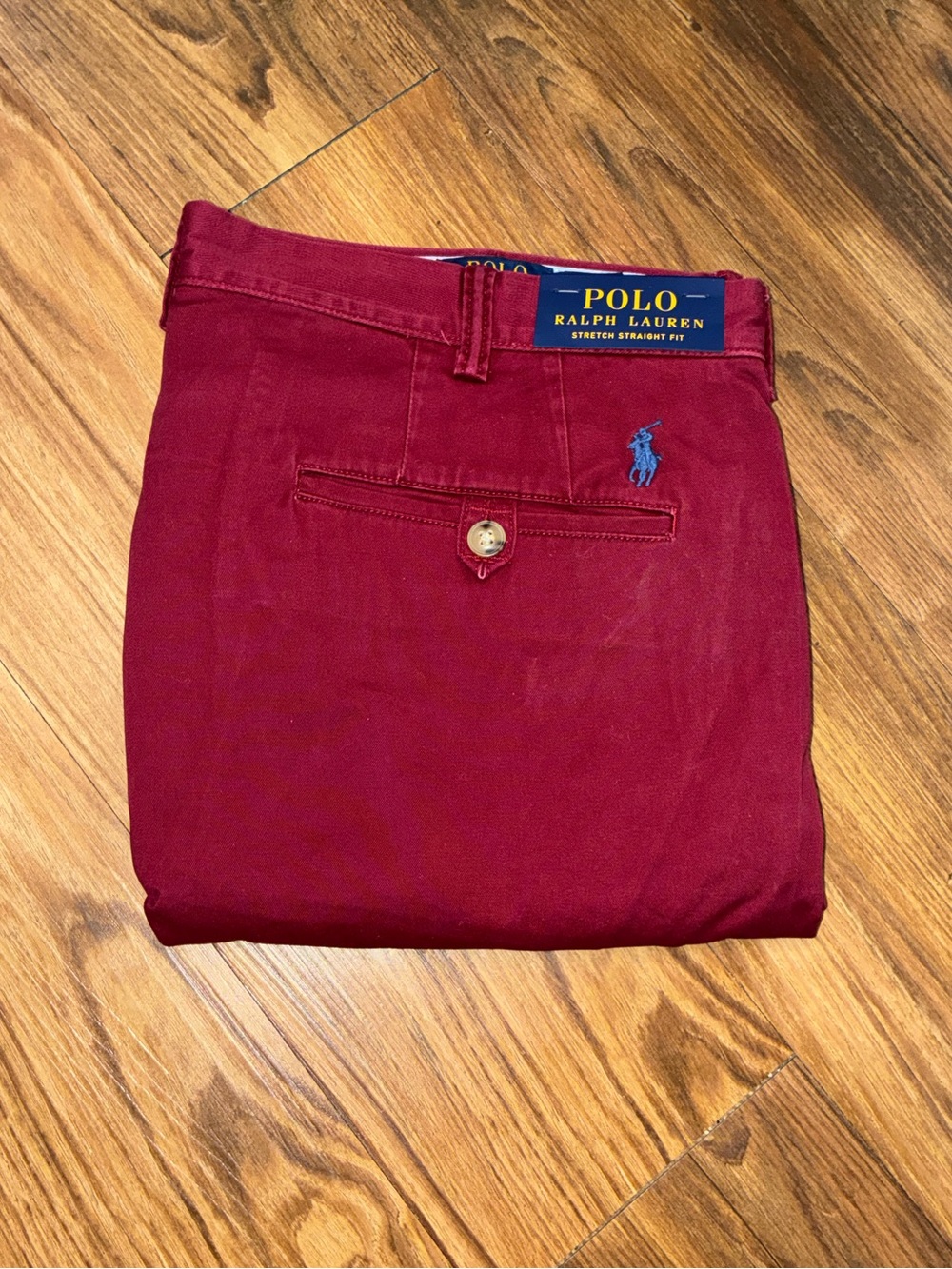 Polo Ralph Lauren Burgundy Straight Stretch Flat-Front Chino Pants